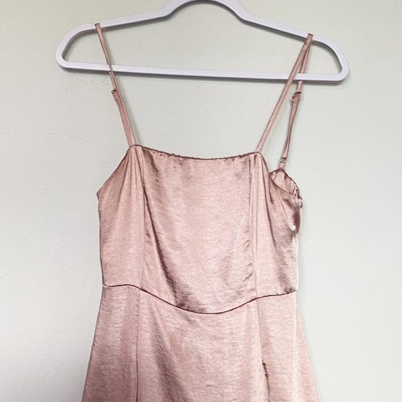 Lulus Dreams Come True Satin Ruffled Mini Dress True Barbiecore Rose Pink Sz XS - Picture 6 of 11